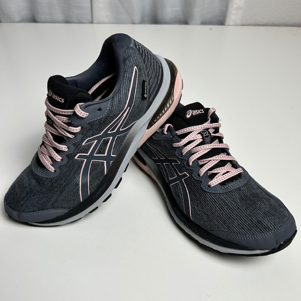 Asics Gel-Cumulus 22 G-TX Gore-Tex Grey Pink Running Shoes 1012A769 Womens 8